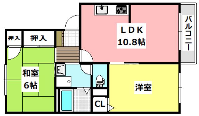 ガーデンハイツ(2LDK/2階)の間取り写真
