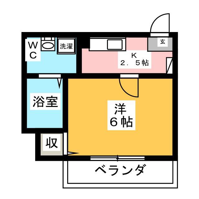 プレミアコート二俣川(1K/3階)の間取り写真