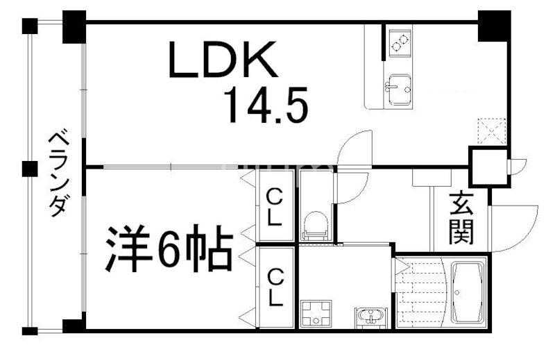 HF四条河原町レジデンス(1LDK/12階)の間取り写真