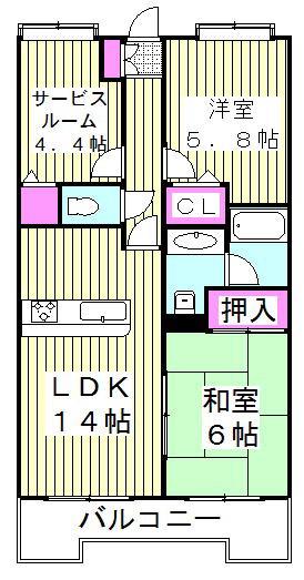 レクセルプラザ西川口(3LDK/12階)の間取り写真