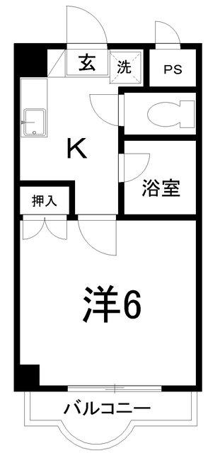 ミタニマンションIII(1K/10階)の間取り写真