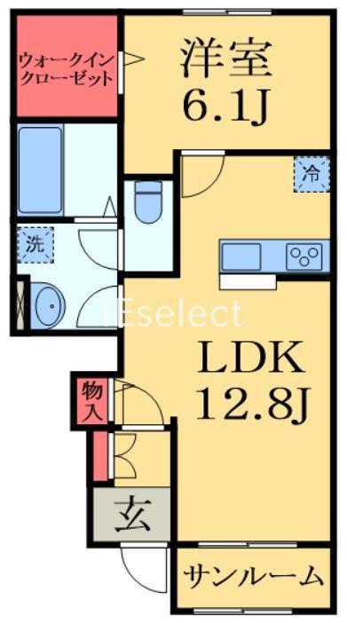 ウエスティア(1LDK/1階)の間取り写真