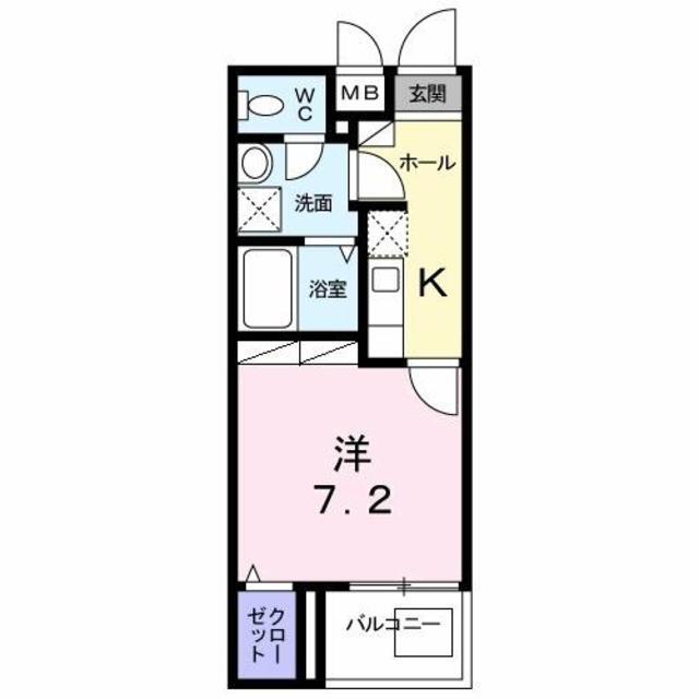 モーダ・パラッツォ(1LDK/2階)の間取り写真