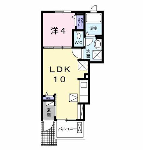 アドラブール(1LDK/1階)の間取り写真