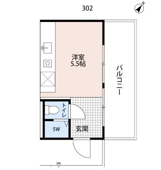 DECO(ワンルーム/3階)の間取り写真