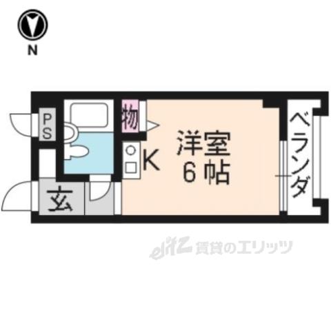 メゾンカミゴリョー(ワンルーム/2階)の間取り写真