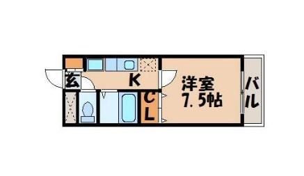 ロイヤルヒルズ富沢II(1K/3階)の間取り写真