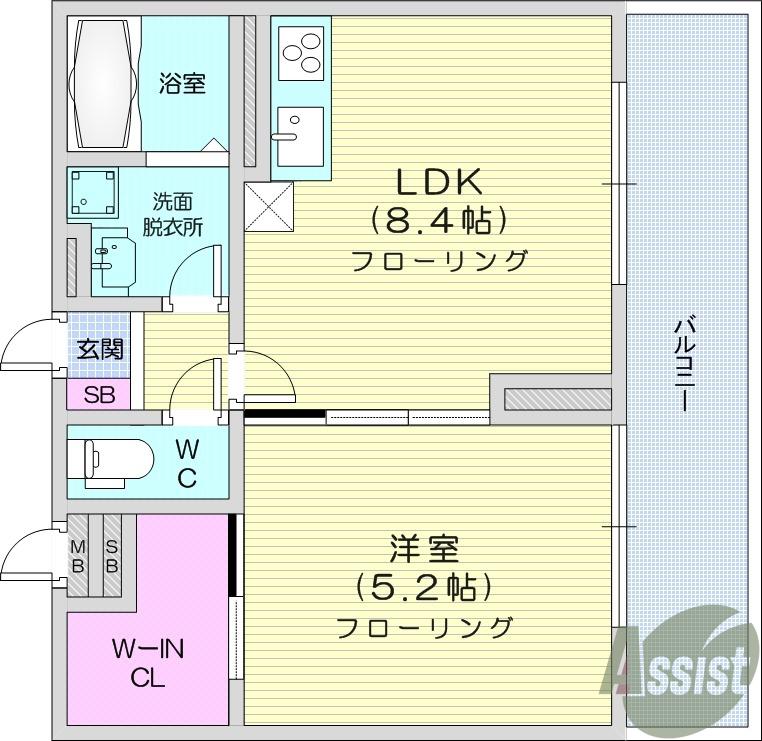 ブラウニー(1LDK/3階)の間取り写真