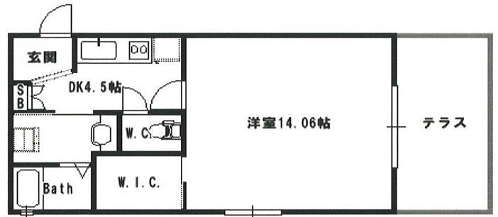 メープル大和田(1DK/1階)の間取り写真