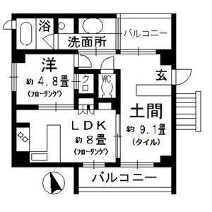 パークホームズ覚王山ウエスト(1LDK/1階)の間取り写真