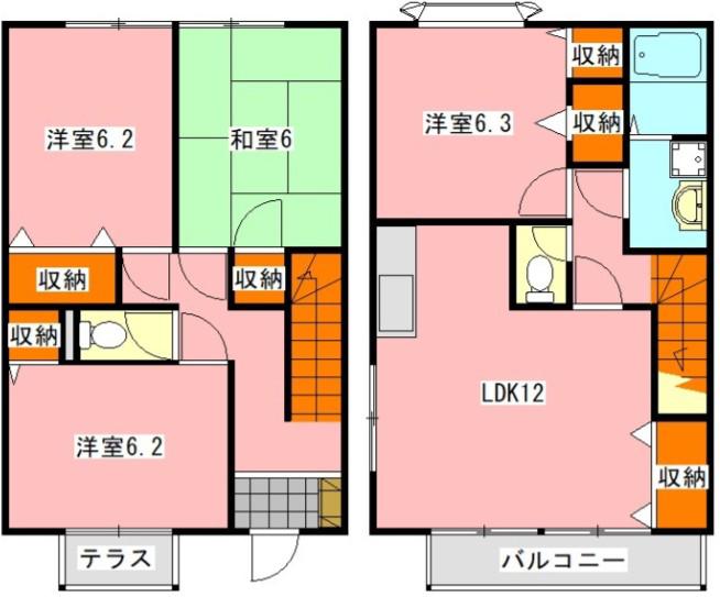 メゾンラフィーネ江原台A(4LDK/2階)の間取り写真