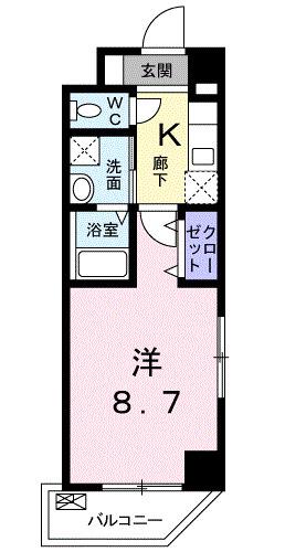 サンフォニア新宿(1K/3階)の間取り写真