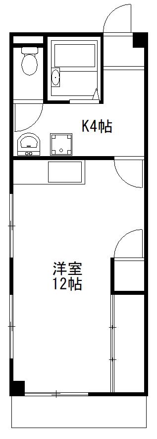 日吉サンハイツ(1K/1階)の間取り写真