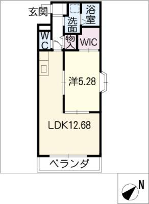 エトワール羽山(1LDK/3階)の間取り写真