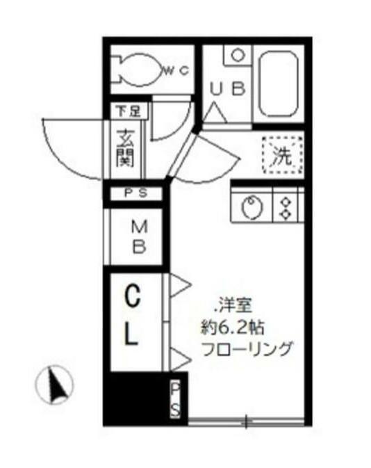 SK GARDEN 葛西(ワンルーム/2階)の間取り写真