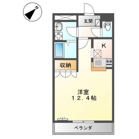 アイリス(1K/1階)の間取り写真