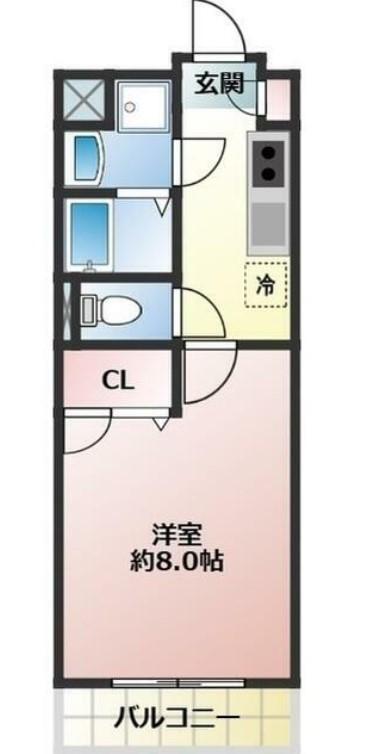 シャンティ(1K/1階)の間取り写真
