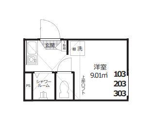STUDIOANT北千住(ワンルーム/2階)の間取り写真
