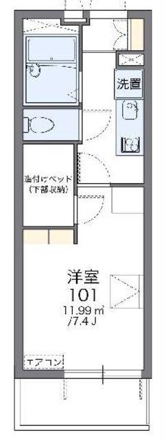 レオパレスキルシェンII(1K/1階)の間取り写真