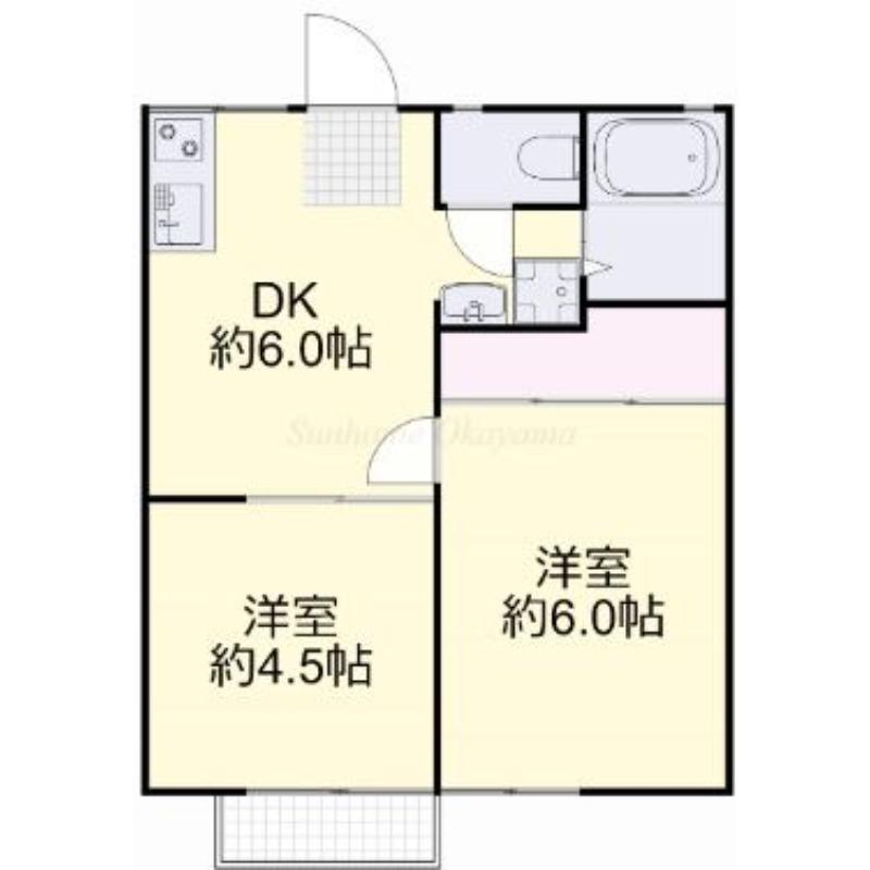 CACHE-CACHE HOUSE (2DK/2階)の間取り写真