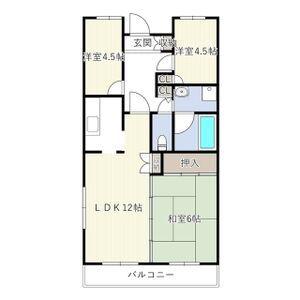 グランデフュエルーザ(3LDK/1階)の間取り写真