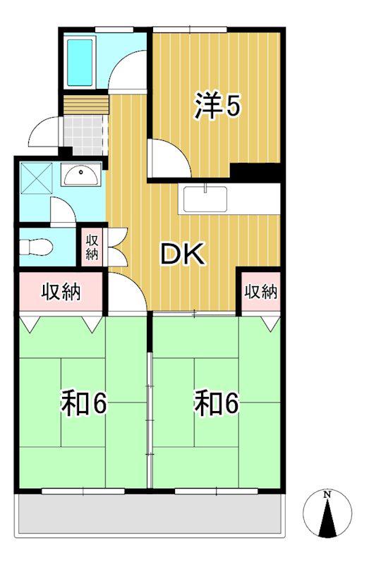 ハイツことぶき(3DK/4階)の間取り写真