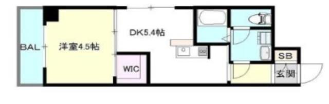 SOAR堺綾之町(1DK/4階)の間取り写真