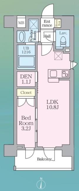 ルフォンリヴェント板橋西台(1LDK/3階)の間取り写真