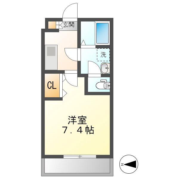 クレフラスト野並A棟(1K/2階)の間取り写真