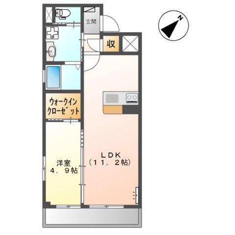 セレーノ(1LDK/1階)の間取り写真