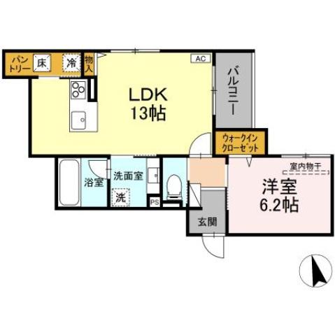 SAKURA TERRACE(1LDK/1階)の間取り写真