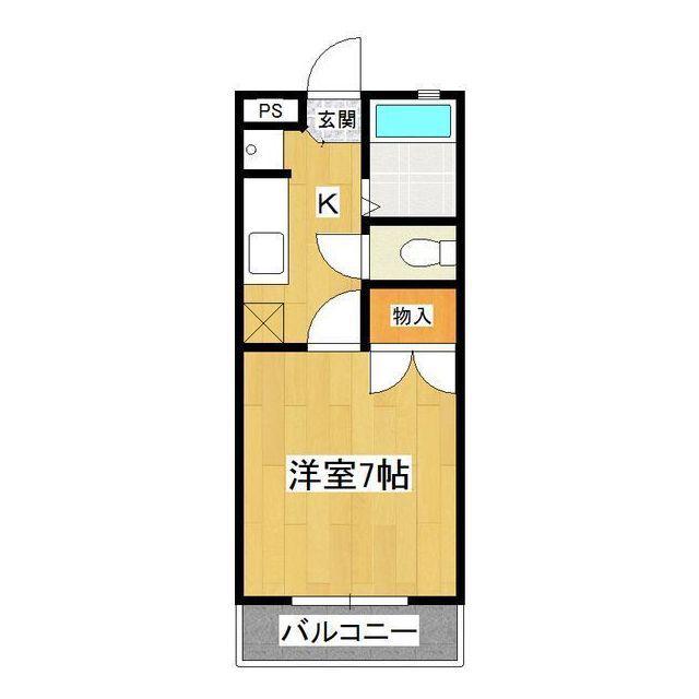 アメニティー高見原(1K/1階)の間取り写真