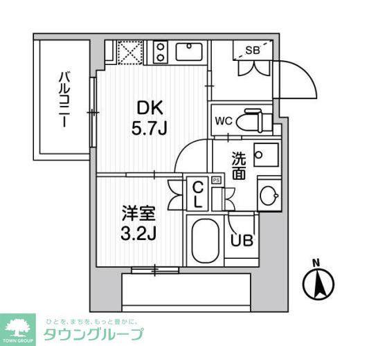 NIDO SHIN-OKACHIMACHI(1DK/8階)の間取り写真
