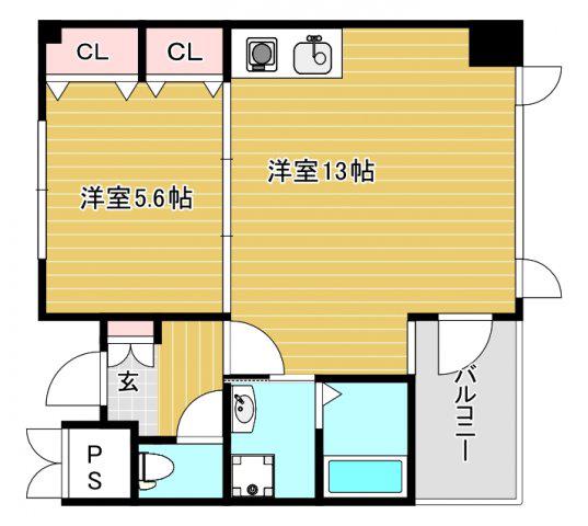 セブンハイツ(1LDK/3階)の間取り写真