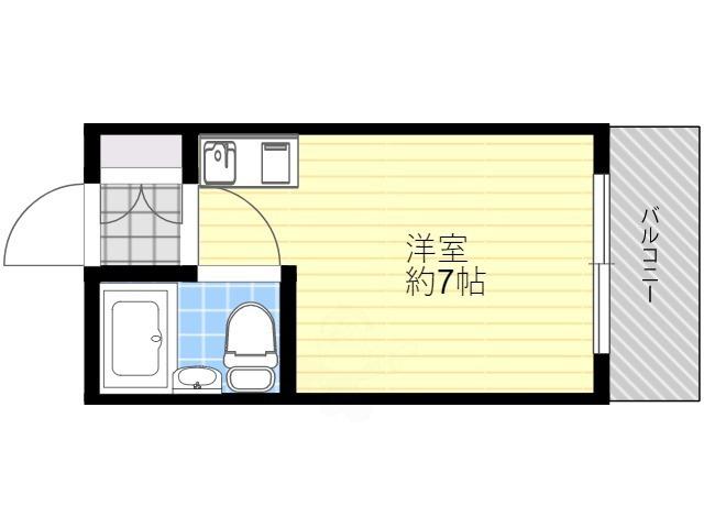 マンションポパイ3(1K/7階)の間取り写真