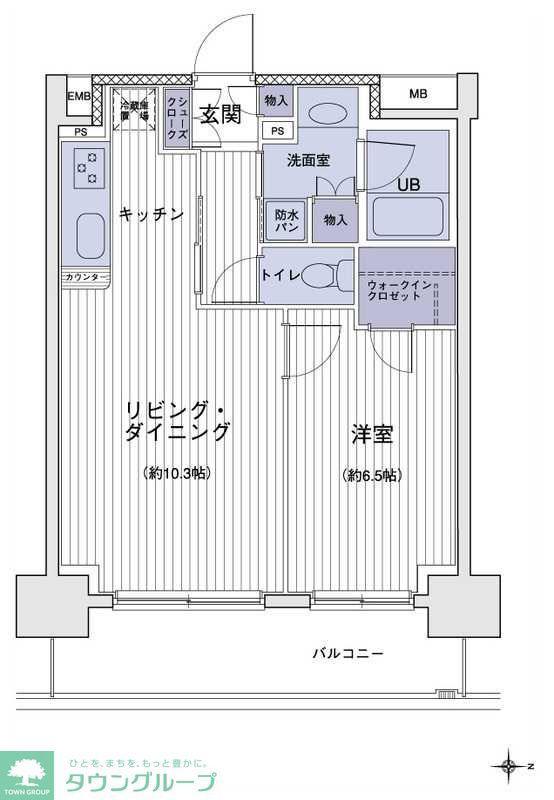 エスティメゾン大島(1LDK/13階)の間取り写真