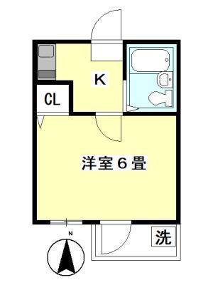 ロジュマン目白(1K/2階)の間取り写真