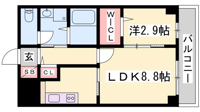 マジェスティコート(1LDK/3階)の間取り写真