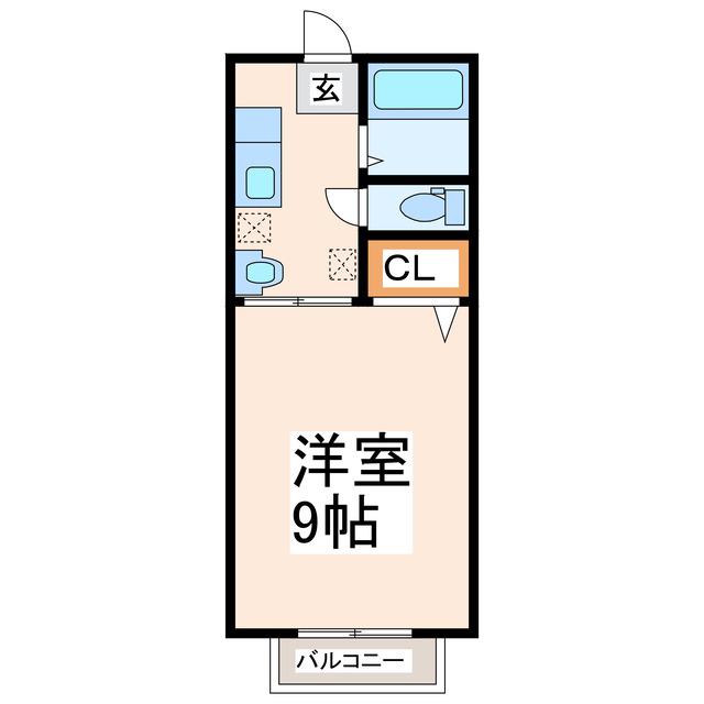 ビレッジ池亀(1K/1階)の間取り写真