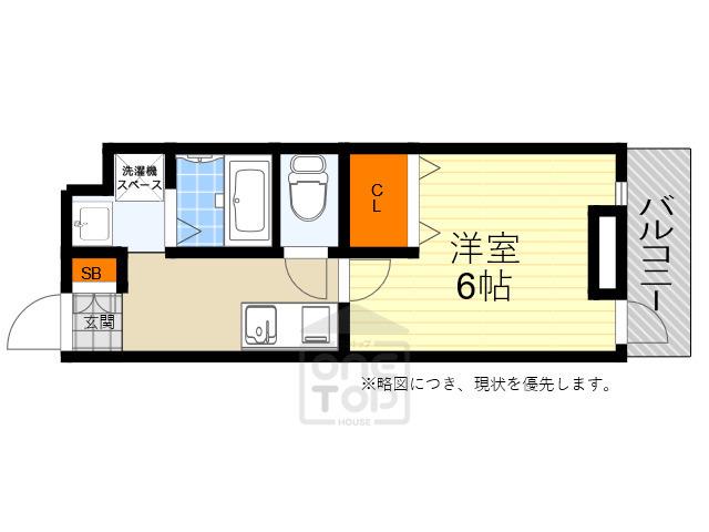 ヴィラフェザント(1K/2階)の間取り写真