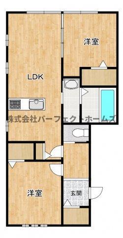 デリスくずは船橋(2LDK/2階)の間取り写真