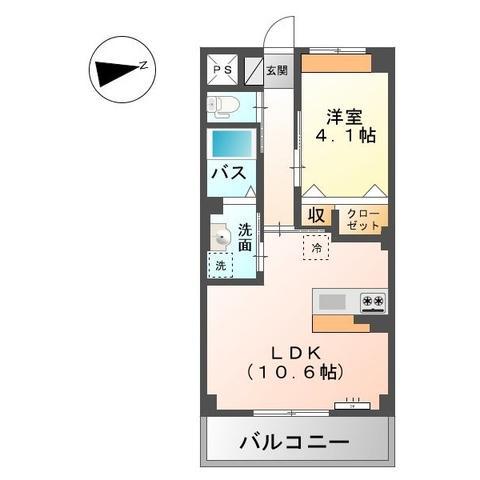 ヴィレッタ(1LDK/2階)の間取り写真
