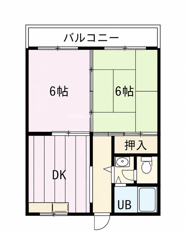 マルメゾンA(2DK/4階)の間取り写真