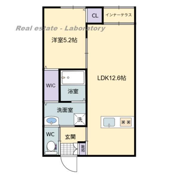 GROWTH GONGEN(1LDK/1階)の間取り写真