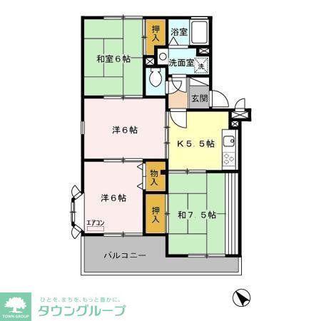 ロイヤル南流山(4K/2階)の間取り写真