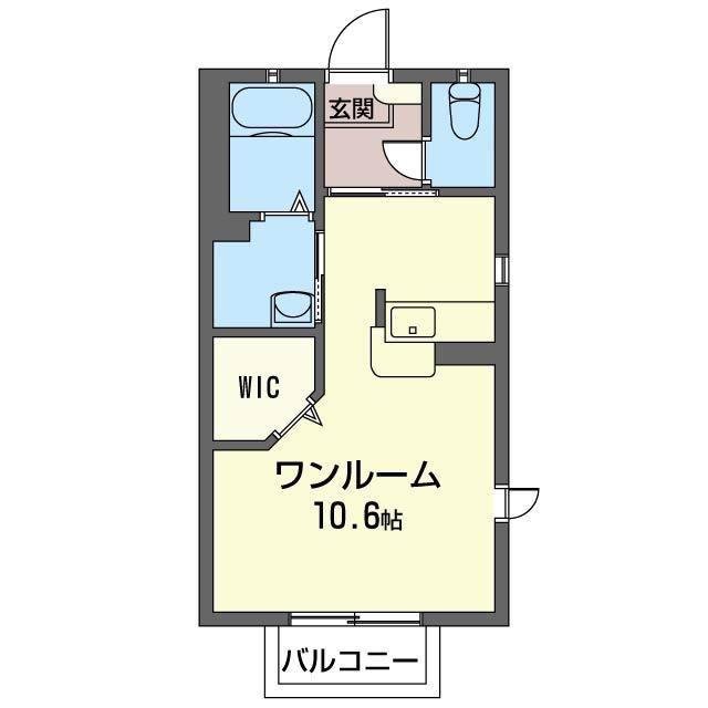 やまぶき(ワンルーム/2階)の間取り写真