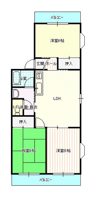 ダイヤパレス(3LDK/3階)の間取り写真