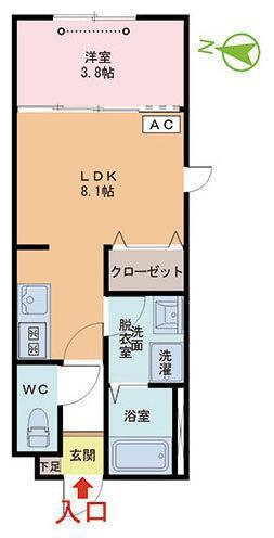 SOAVE(1LDK/2階)の間取り写真