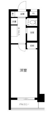 スカイコート銀座東第2(1K/6階)の間取り写真
