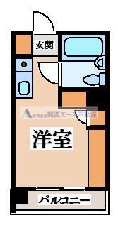近鉄奈良線 若江岩田駅 徒歩22分 4階建 築47年(ワンルーム/3階)の間取り写真